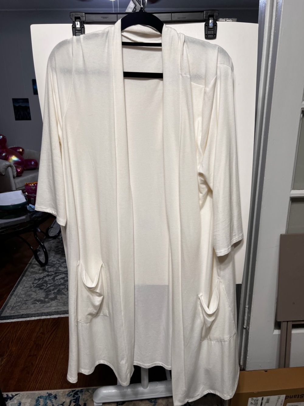 Zenana Outfitters Ivory Open-Front Cardigan